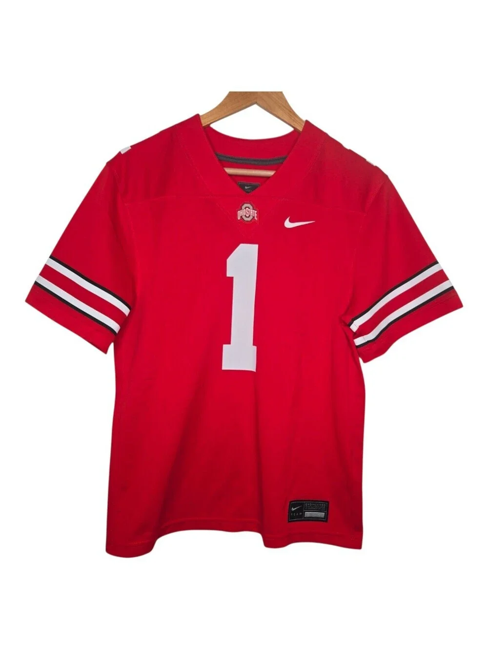 Nike Youth Boys Scarlett Red Ohio State Buckeyes Football Game Jersey Large